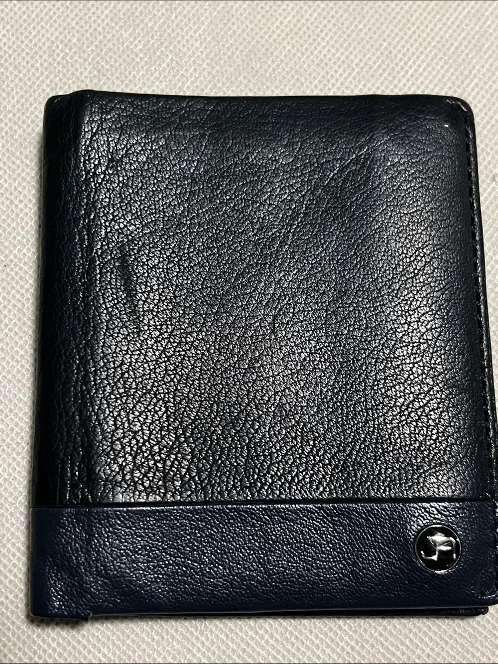 Jack Abrahams Black Leather Men's Bifold Wallet with Accent Band